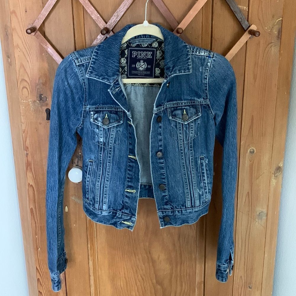 Victoria’s Secret PINK long sleeve blue jean jacket